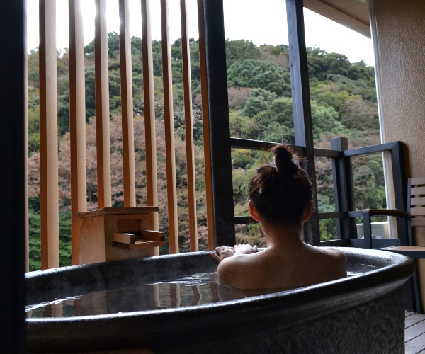 Relaxing in a ryokan Hakone Japan