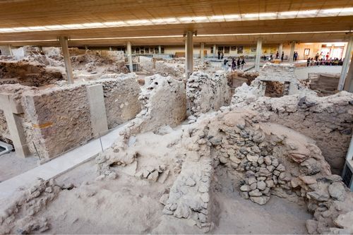 Akrotiri archaeological site Santorini