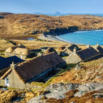 Traditional crofting houses isle of lewis